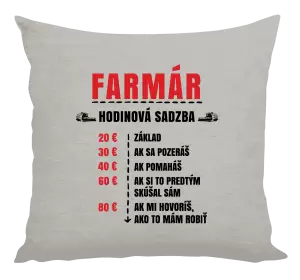 Vankúš Hodinová sadzba - farmár