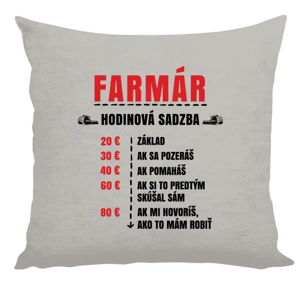 Vankúš Hodinová sadzba - farmár
