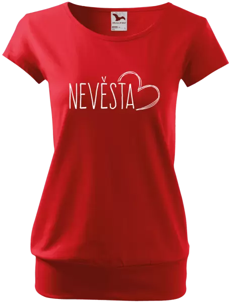 Dámské tričko Nevěsta - kreslené - srdce
