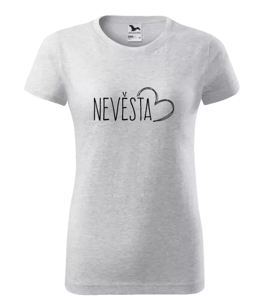 Dámské tričko Nevěsta - kreslené - srdce
