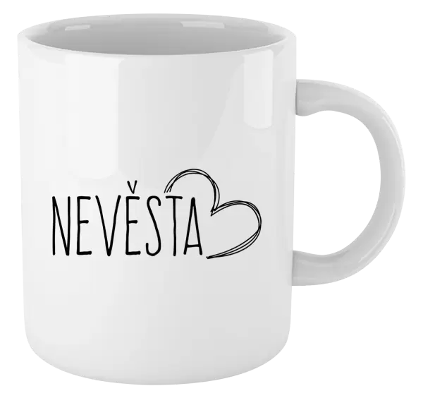 Hrnek Nevěsta - kreslené - srdce