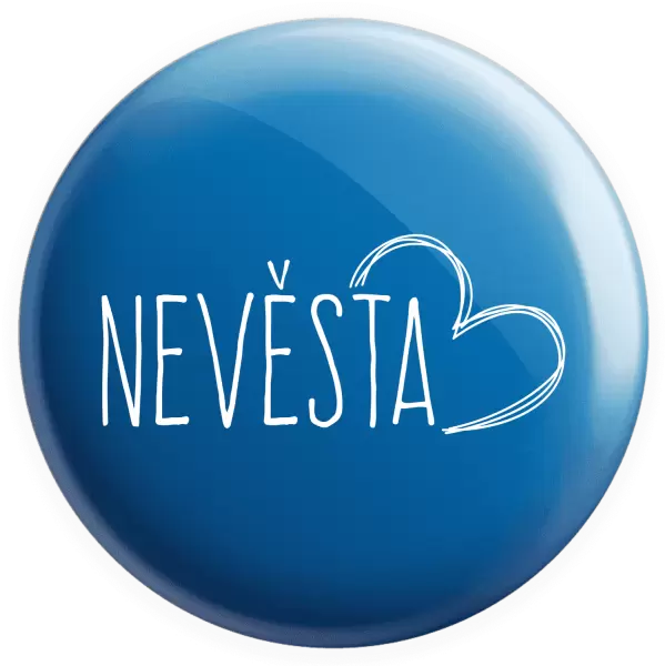 Placka Nevěsta - kreslené - srdce