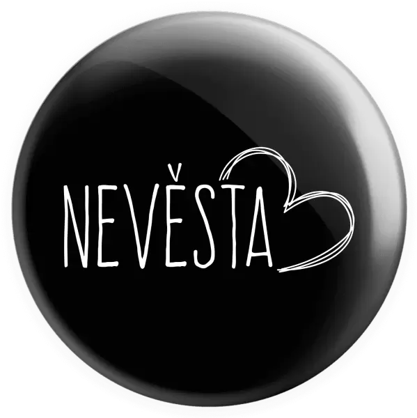 Placka Nevěsta - kreslené - srdce