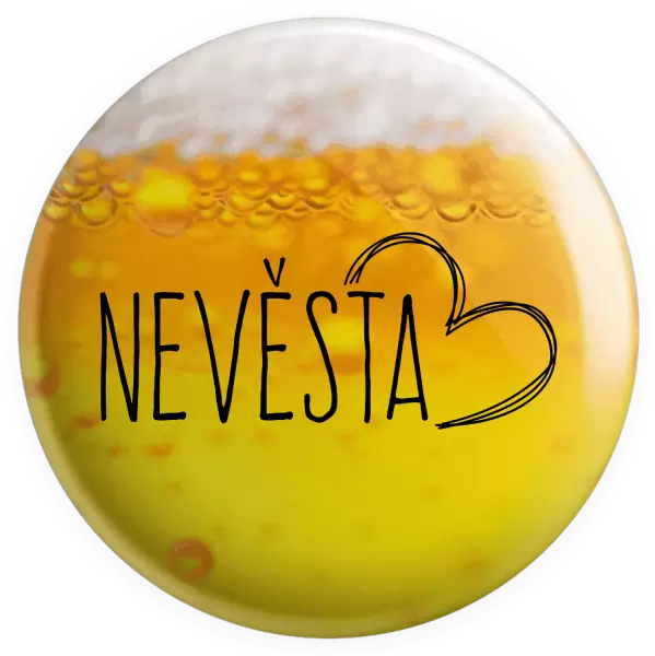 Placka Nevěsta - kreslené - srdce