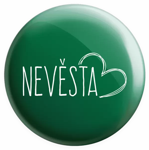 Placka Nevěsta - kreslené - srdce