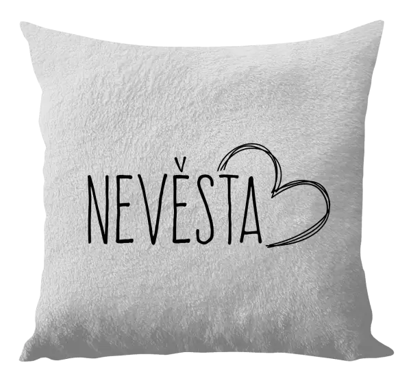 Polštář Nevěsta - kreslené - srdce