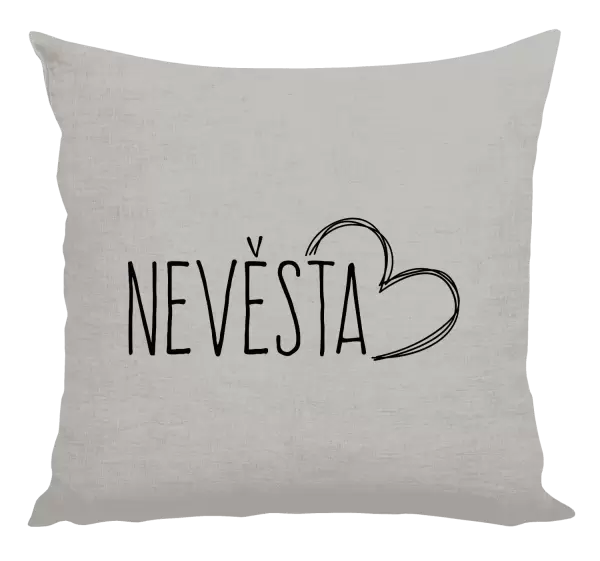 Polštář Nevěsta - kreslené - srdce