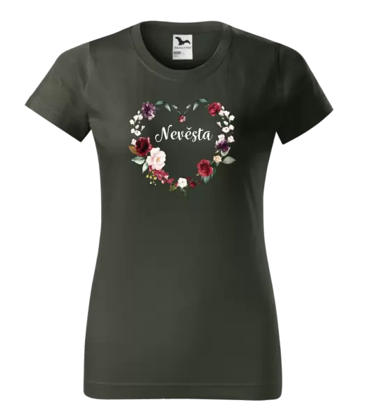 Dámské tričko Nevěsta - květinové srdce