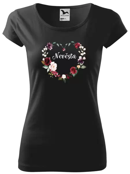 Dámské tričko Nevěsta - květinové srdce