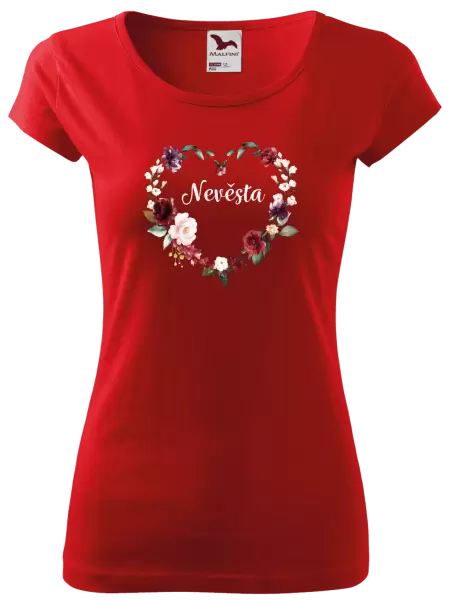 Dámské tričko Nevěsta - květinové srdce