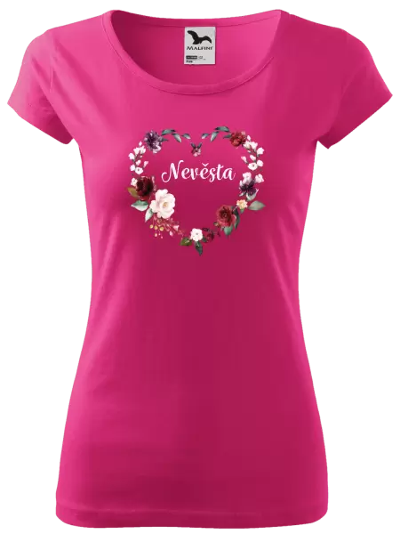 Dámské tričko Nevěsta - květinové srdce