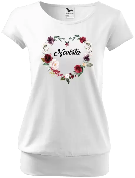 Dámské tričko Nevěsta - květinové srdce