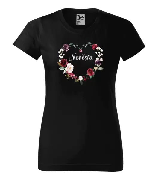 Dámské tričko Nevěsta - květinové srdce