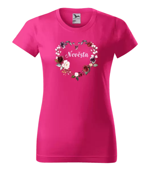 Dámské tričko Nevěsta - květinové srdce