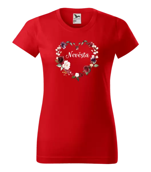 Dámské tričko Nevěsta - květinové srdce