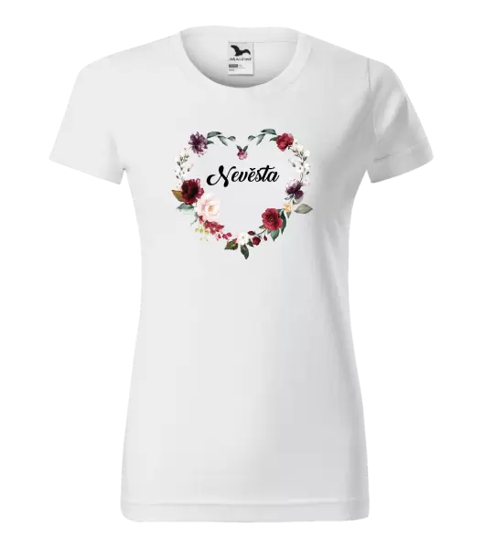 Dámské tričko Nevěsta - květinové srdce
