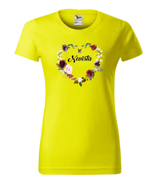 Dámské tričko Nevěsta - květinové srdce