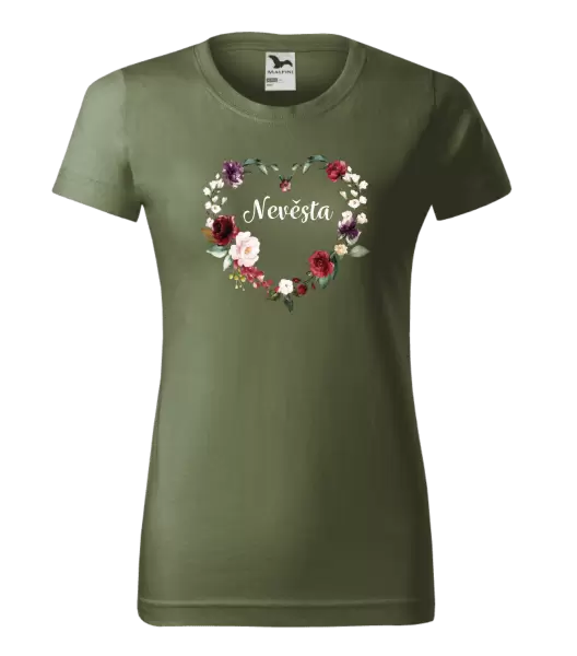Dámské tričko Nevěsta - květinové srdce