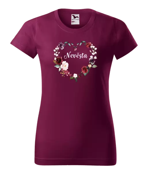 Dámské tričko Nevěsta - květinové srdce