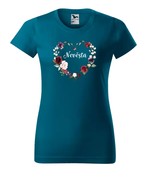 Dámské tričko Nevěsta - květinové srdce