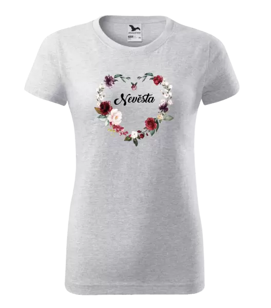 Dámské tričko Nevěsta - květinové srdce