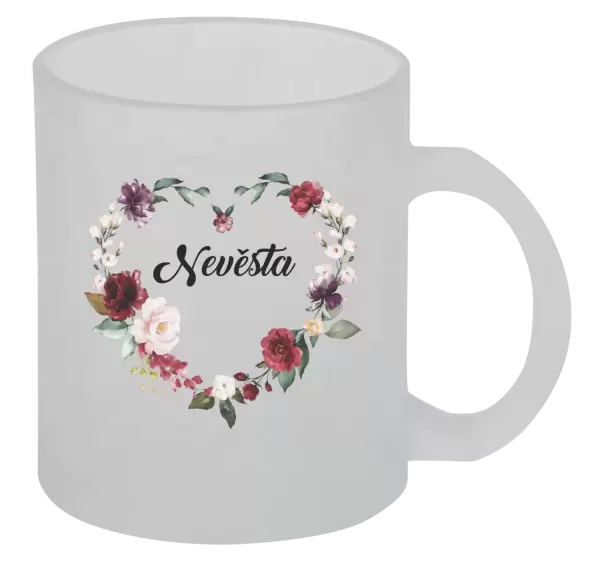 Hrnek Nevěsta - květinové srdce