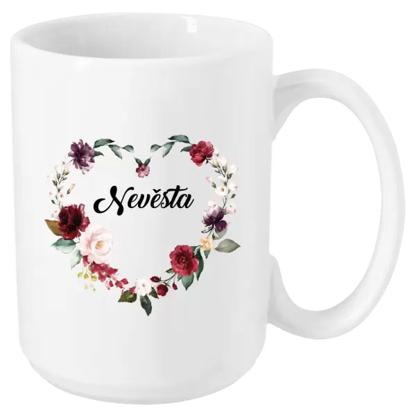 Hrnek Nevěsta - květinové srdce