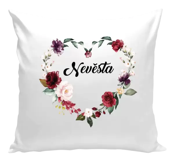 Polštář Nevěsta - květinové srdce