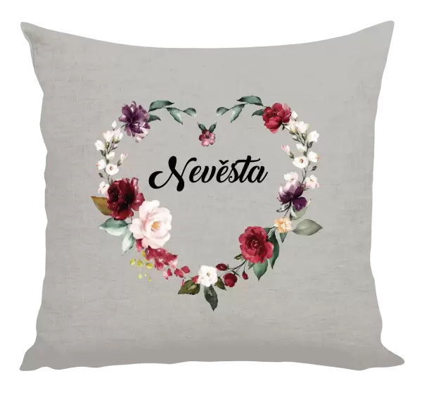 Polštář Nevěsta - květinové srdce