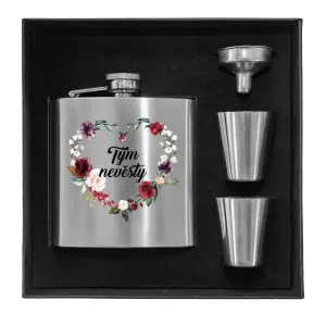 Placatka v krabičce Tým nevěsty - květinové srdce