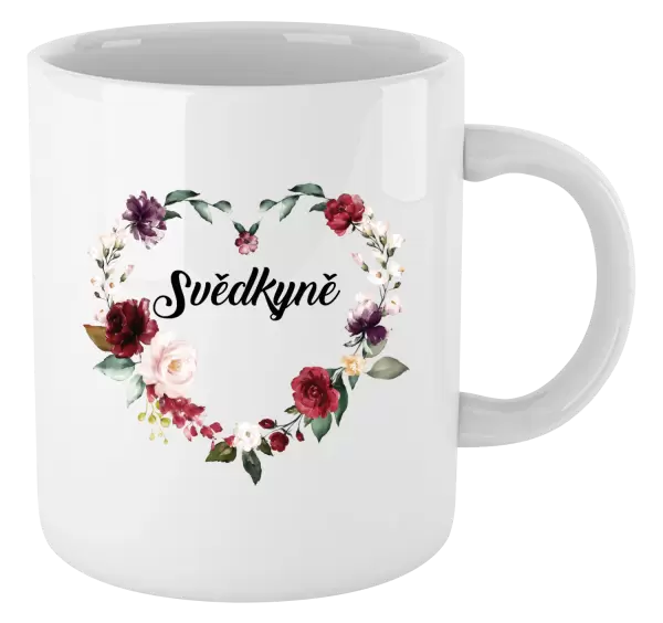 Hrnek Svědkyně - květinové srdce