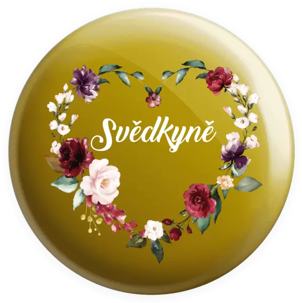 Placka Svědkyně - květinové srdce
