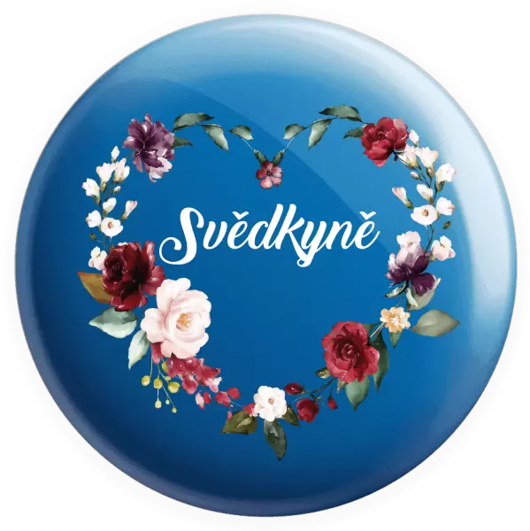 Placka Svědkyně - květinové srdce