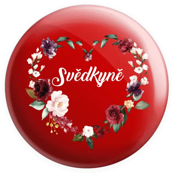 Placka Svědkyně - květinové srdce