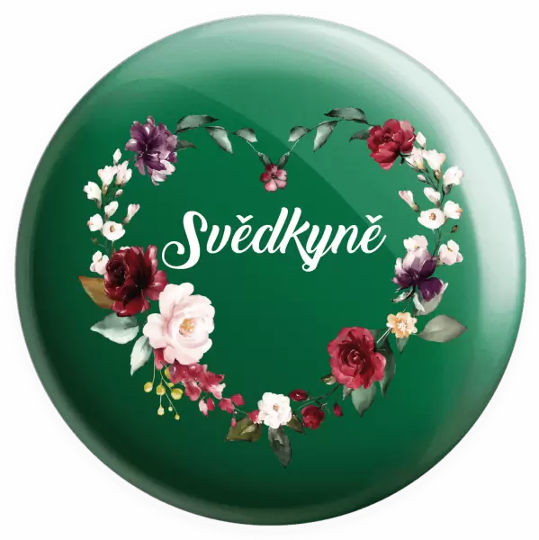 Placka Svědkyně - květinové srdce