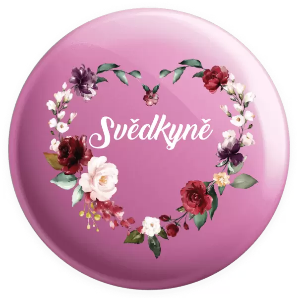 Placka Svědkyně - květinové srdce