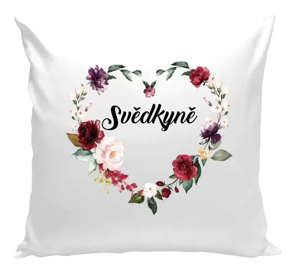 Polštář Svědkyně - květinové srdce