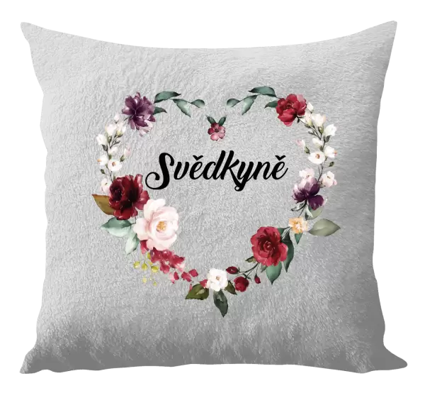 Polštář Svědkyně - květinové srdce