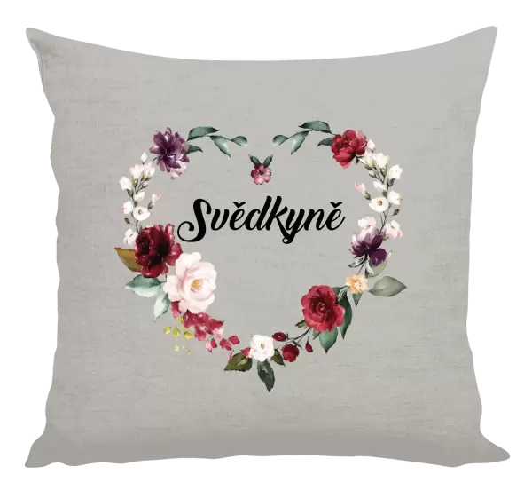 Polštář Svědkyně - květinové srdce
