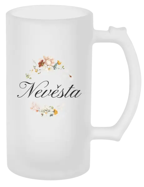 Půllitr Nevěsta - květinový věneček