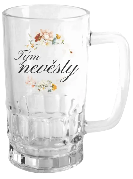 Půllitr Tým nevěsty - květinový věneček