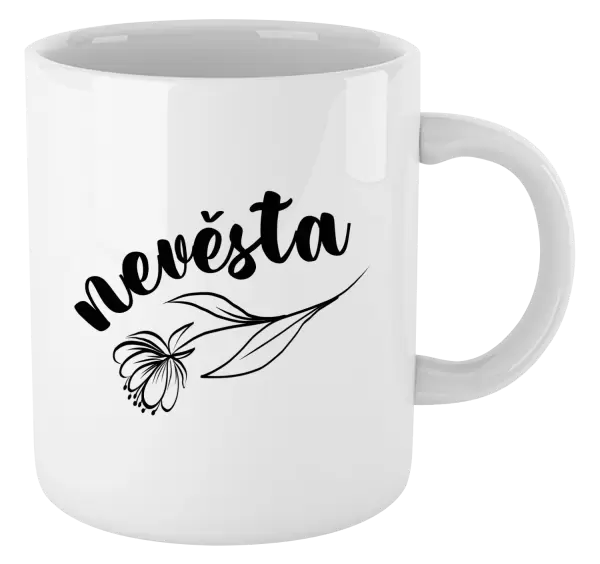 Hrnek Nevěsta - s květinou