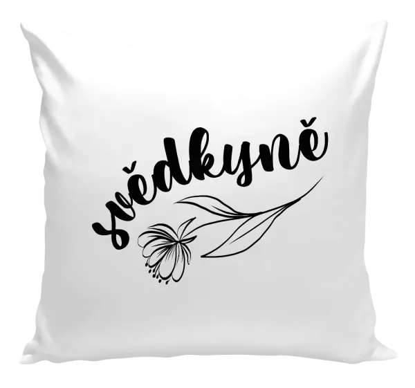 Polštář Svědkyně - s květinou