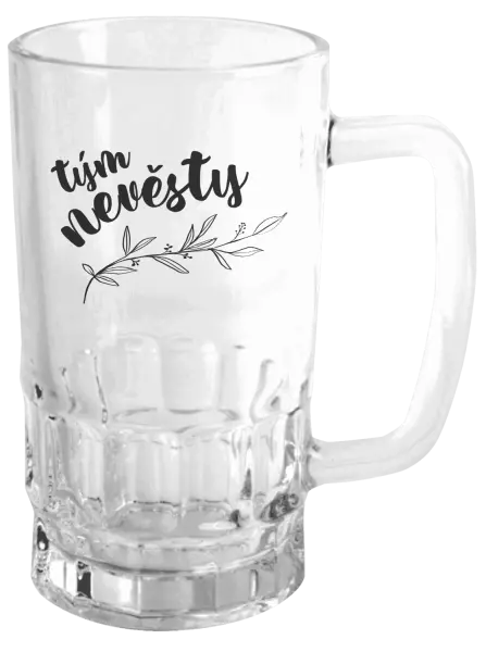Půllitr Tým nevěsty - s větvičkou