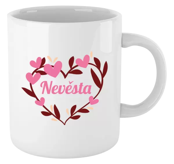 Hrnek Nevěsta - se srdíčky
