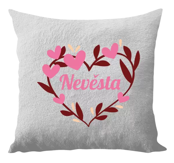 Polštář Nevěsta - se srdíčky