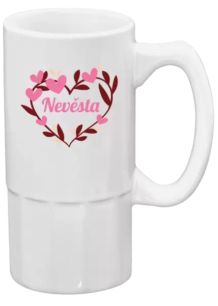 Půllitr Nevěsta - se srdíčky