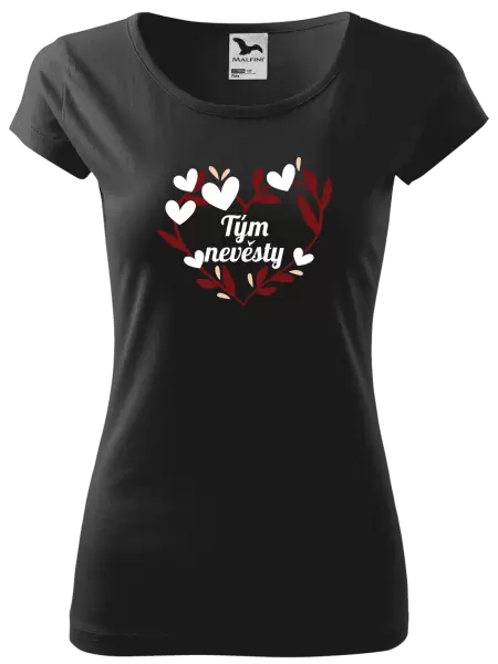 Dámské tričko Tým nevěsty - se srdíčky