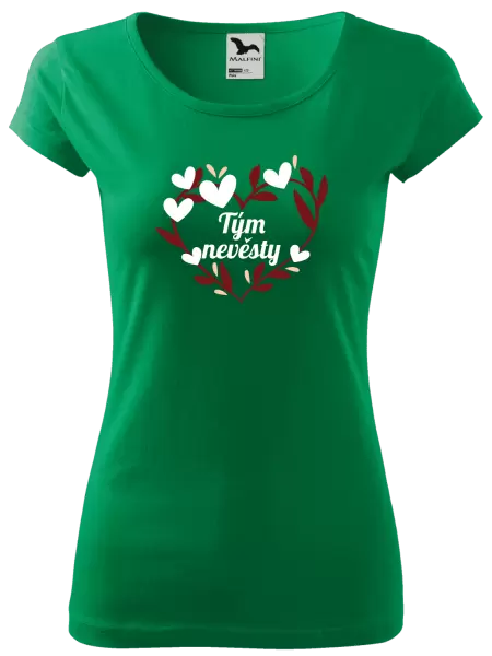 Dámské tričko Tým nevěsty - se srdíčky