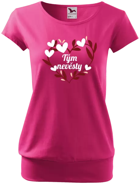 Dámské tričko Tým nevěsty - se srdíčky